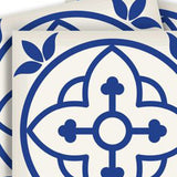 5" X 5" Tulipa Blue and White Peel and Stick Removable Tiles - Homeroots