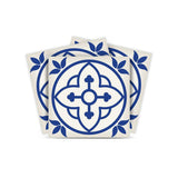 6" X 6" Tulipa Blue and White Peel and Stick Removable Tiles - Homeroots - Flyclothing LLC