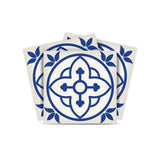6" X 6" Tulipa Blue and White Peel and Stick Removable Tiles - Homeroots