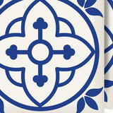 8" X 8" Tulipa Blue and White Peel and Stick Removable Tiles - Homeroots - Flyclothing LLC