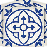 8" X 8" Tulipa Blue and White Peel and Stick Removable Tiles - Homeroots - Flyclothing LLC