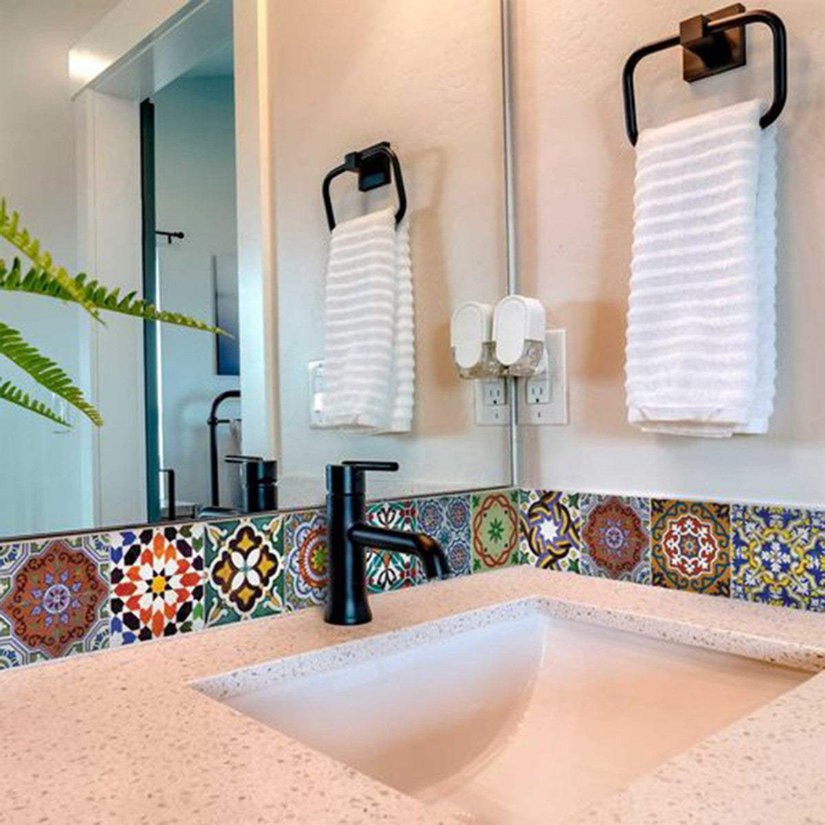 4" X 4" Mediterranean Mash Mosaic Peel and Stick Tiles - Homeroots - Flyclothing LLC
