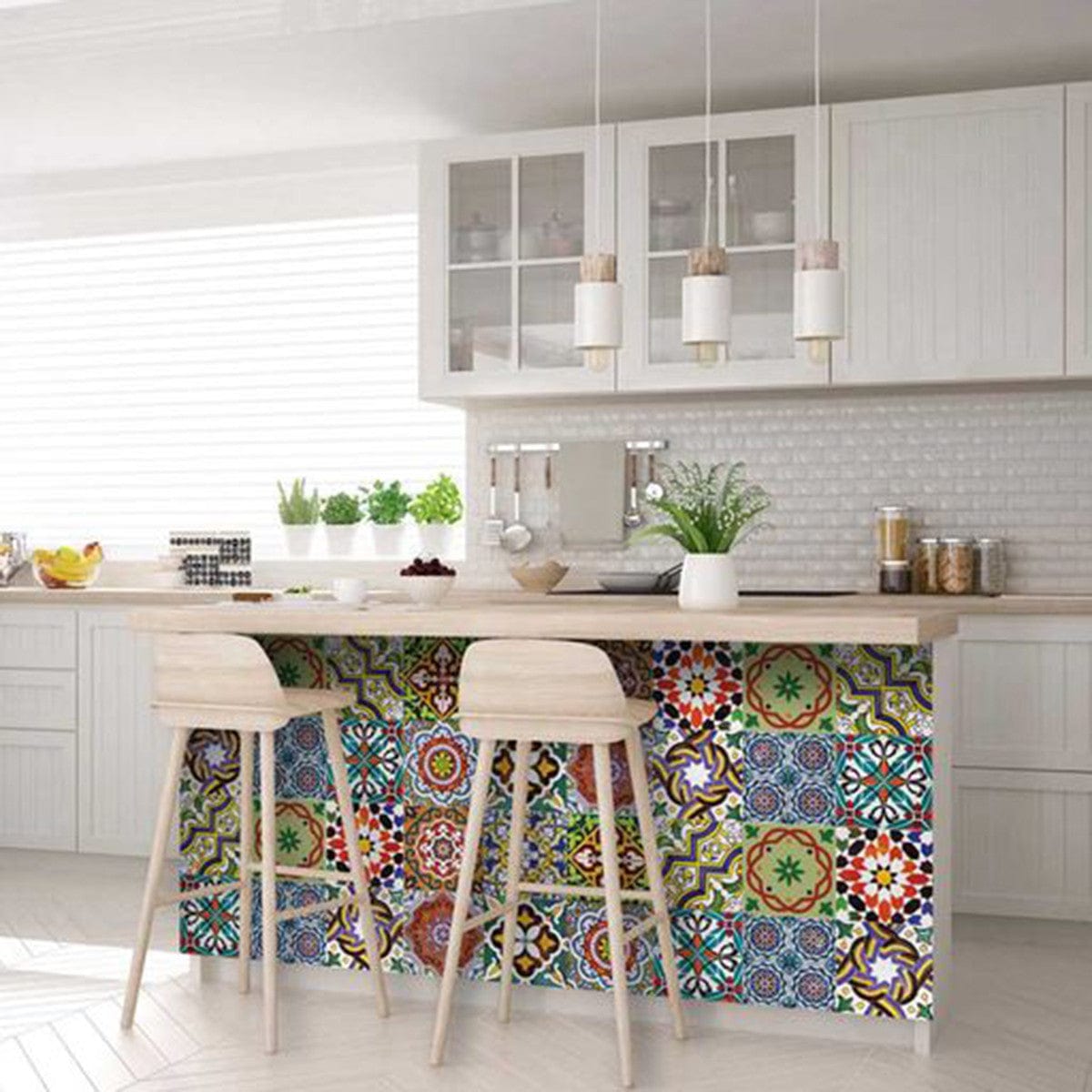6" X 6" Mediterranean Mash Mosaic Peel and Stick Tiles - Homeroots