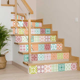 4" X 4" Muted Brights Mosaic Peel and Stick Removable Tiles - Homeroots - Flyclothing LLC