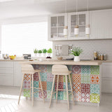 5" X 5" Muted Brights Mosaic Peel and Stick Removable Tiles - Homeroots - Flyclothing LLC