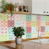 7" X 7" Muted Brights Mosaic Peel and Stick Removable Tiles - Homeroots - Flyclothing LLC
