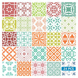 8" X 8" Muted Brights Mosaic Peel and Stick Removable Tiles - Homeroots - Flyclothing LLC