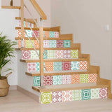 8" X 8" Muted Brights Mosaic Peel and Stick Removable Tiles - Homeroots - Flyclothing LLC