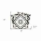 4" X 4" Black and White Multi Peel and Stick Removable Tiles - Homeroots