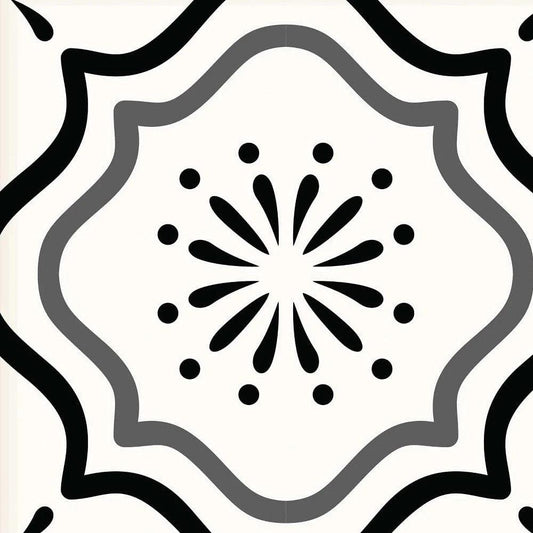 4" X 4" Black and White Multi Peel and Stick Removable Tiles - Homeroots