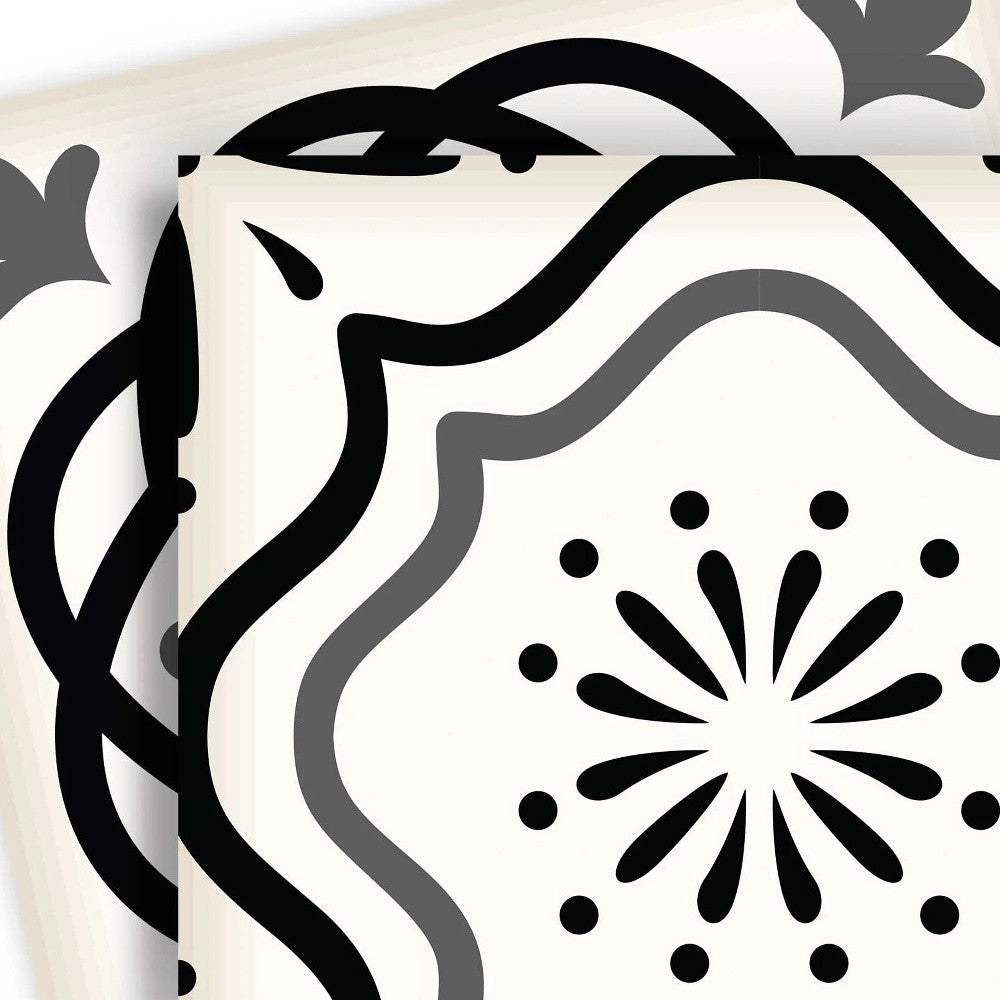 5" X 5" Black and White Multi Peel and Stick Removable Tiles - Homeroots - Flyclothing LLC