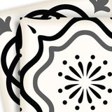 5" X 5" Black and White Multi  Peel and Stick Removable Tiles - Homeroots