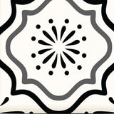 6" X 6" Black and White Multi  Peel and Stick Removable Tiles - Homeroots