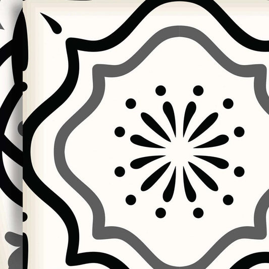 8" X 8" Black and White Multi Peel and Stick Removable Tiles - Homeroots