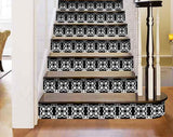 5" X 5" Black and White Stark Peel and Stick Removable Tiles - Homeroots