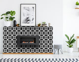 5" X 5" Black and White Stark Peel and Stick Removable Tiles - Homeroots