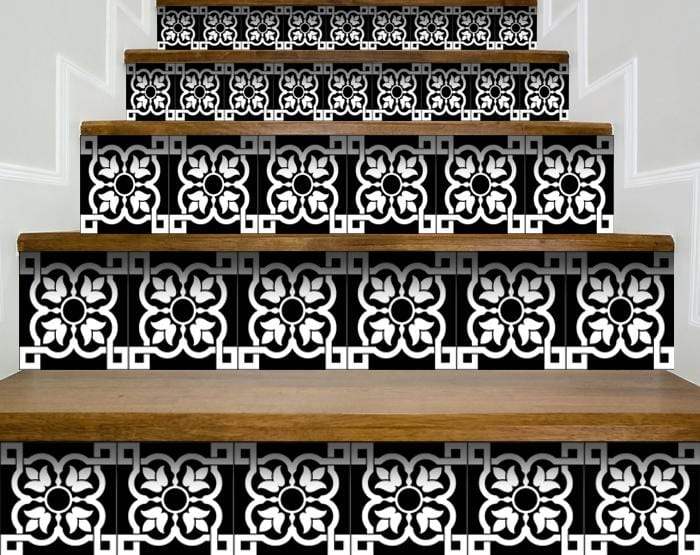 6" X 6" Black and White Stark Peel and Stick Removable Tiles - Homeroots - Flyclothing LLC