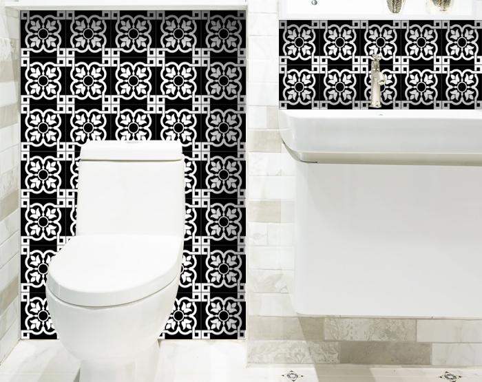 8" X 8" Black and White Stark Peel and Stick Removable Tiles - Homeroots - Flyclothing LLC