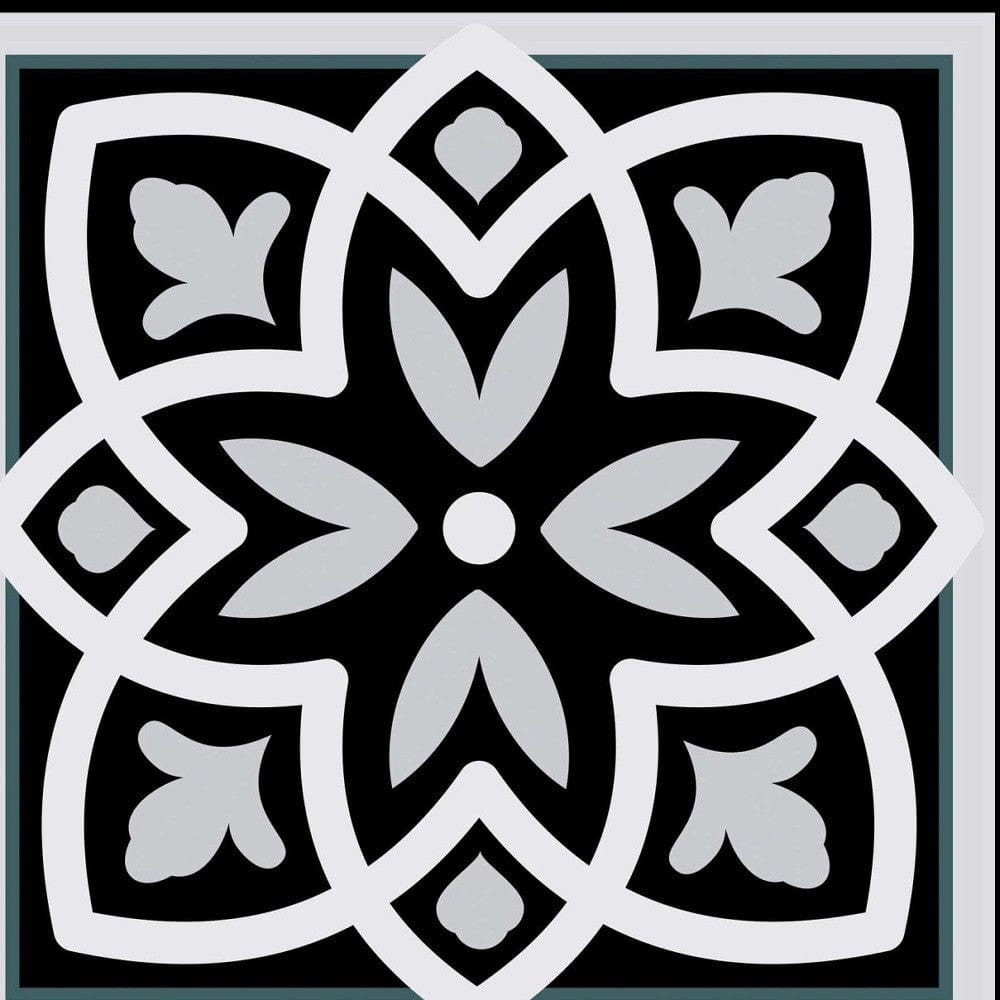 8" X 8" Black White and Gray Mosaic Peel and Stick Tiles