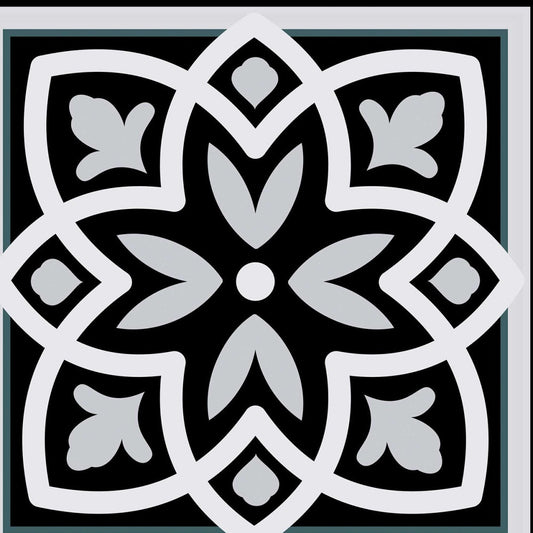 8" X 8" Black White and Gray Mosaic Peel and Stick Tiles