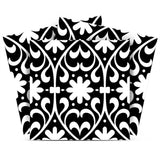 4" X 4" Black and White Floral Peel and Stick Removable Tiles - Homeroots