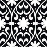 4" X 4" Black and White Floral Peel and Stick Removable Tiles - Homeroots - Flyclothing LLC