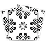 6" X 6" Black and White Daisy Peel and Stick Removable Tiles - Homeroots - Flyclothing LLC