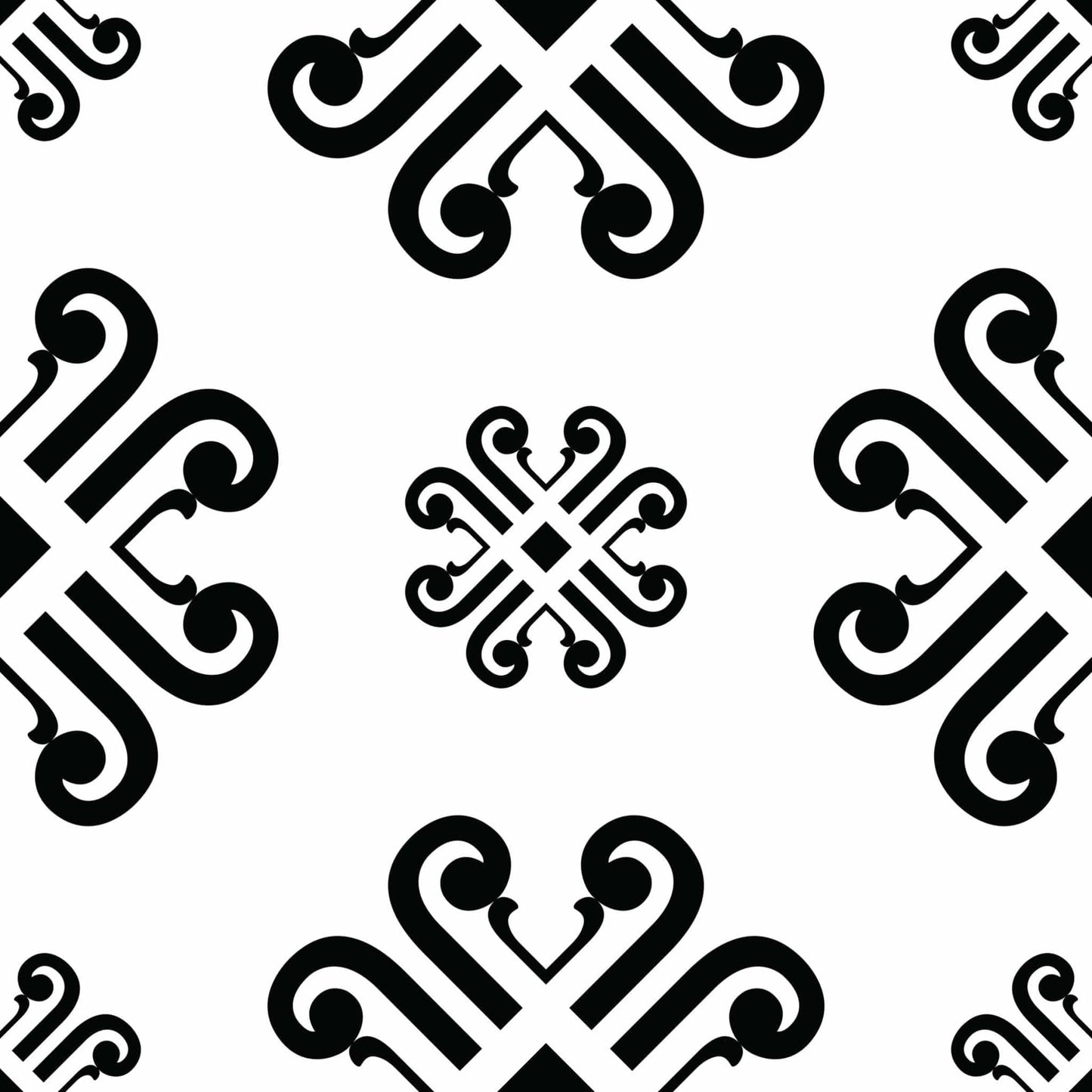 6" X 6" Black and White Daisy Peel and Stick Removable Tiles - Homeroots - Flyclothing LLC