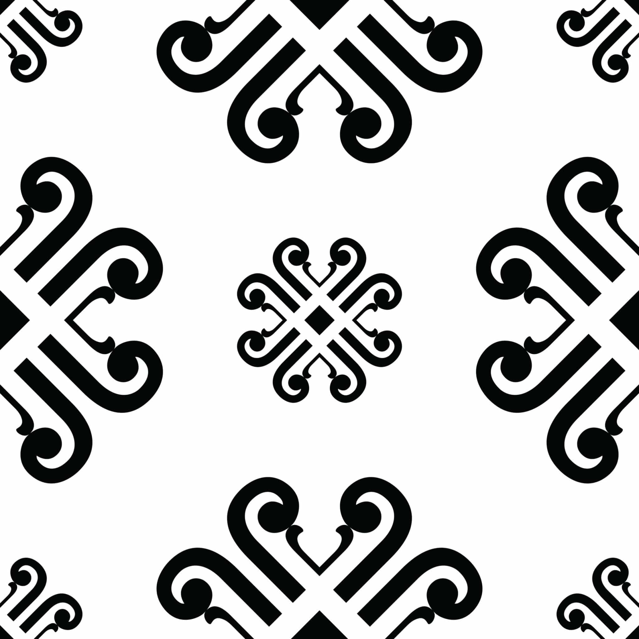 6" X 6" Black and White Daisy Peel and Stick Removable Tiles - Homeroots - Flyclothing LLC