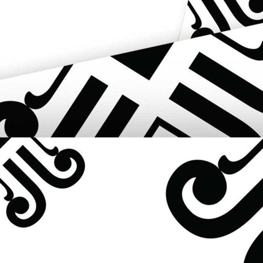 7" X 7" Black and White Daisy Peel and Stick Removable Tiles