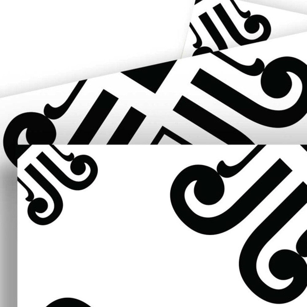 7" X 7" Black and White Daisy Peel and Stick Removable Tiles - Homeroots