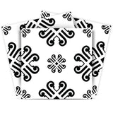 8" X 8" Black and White Daisy Peel and Stick Removable Tiles - Homeroots
