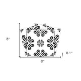 8" X 8" Black and White Daisy Peel and Stick Removable Tiles - Homeroots - Flyclothing LLC