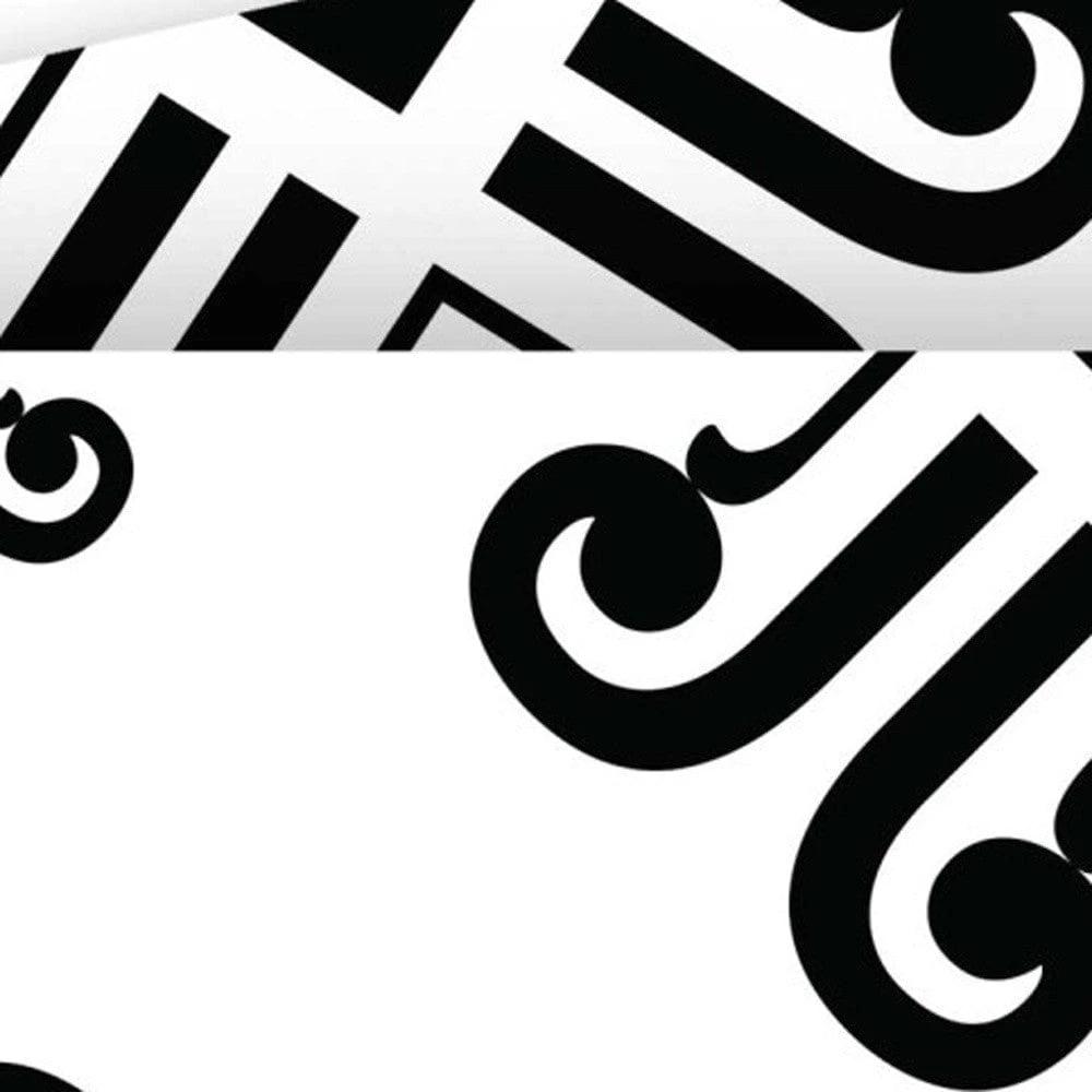 8" X 8" Black and White Daisy Peel and Stick Removable Tiles - Homeroots