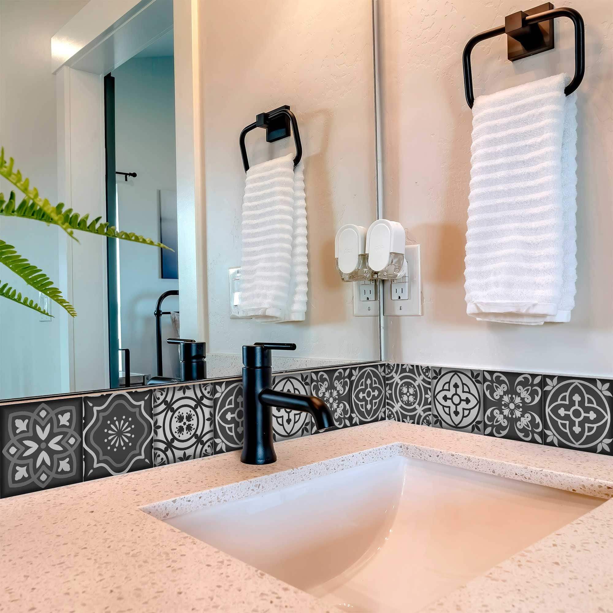 6" X 6" Gray and White Multi Peel and Stick Removable Tiles - Homeroots - Flyclothing LLC
