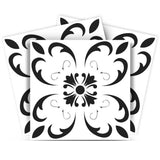 4" X 4" Black and White Delia Peel and Stick Removable Tiles - Homeroots