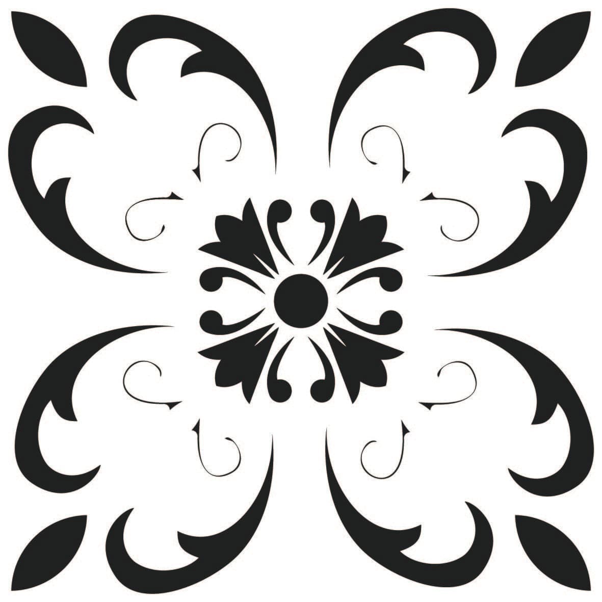 5" X 5" Black and White Delia Peel and Stick Removable Tiles - Homeroots - Flyclothing LLC