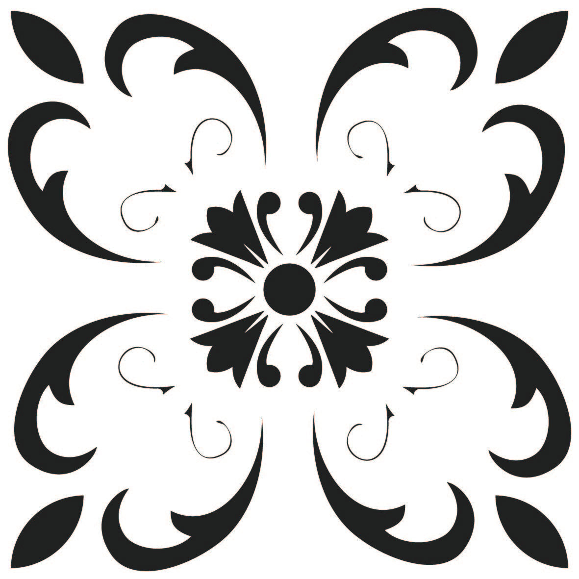 7" X 7" Black and White Delia Peel and Stick Removable Tiles - Homeroots - Flyclothing LLC