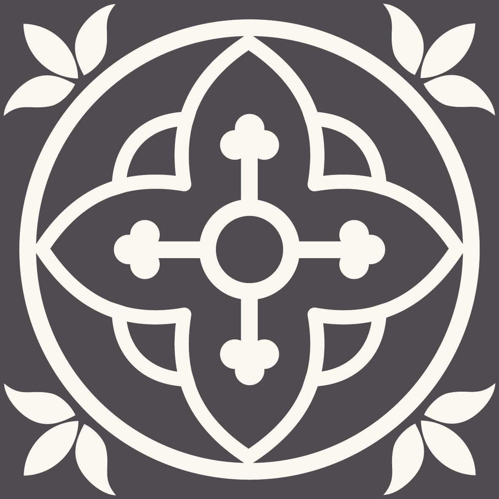 4" X 4" Tulipa Gray and White Peel and Stick Removable Tiles - Homeroots - Flyclothing LLC