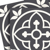 4" X 4" Tulipa Gray and White Peel and Stick Removable Tiles - Homeroots