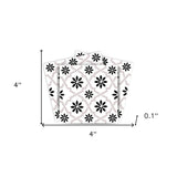 4" X 4" Black and White Lil Daisy Peel and Stick Removable Tiles - Homeroots - Flyclothing LLC