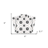 4" X 4" Black and White Lil Daisy Peel and Stick Removable Tiles - Homeroots