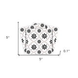 5" X 5" Black and White Lil Daisy Peel and Stick Removable Tiles - Homeroots - Flyclothing LLC