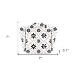 7" X 7" Black and White Lil Daisy Peel and Stick Removable Tiles - Homeroots - Flyclothing LLC