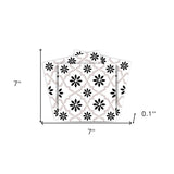 7" X 7" Black and White Lil  Daisy Peel and Stick Removable Tiles - Homeroots