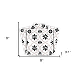 8" X 8" Black and White Lil Daisy Peel and Stick Removable Tiles - Homeroots - Flyclothing LLC