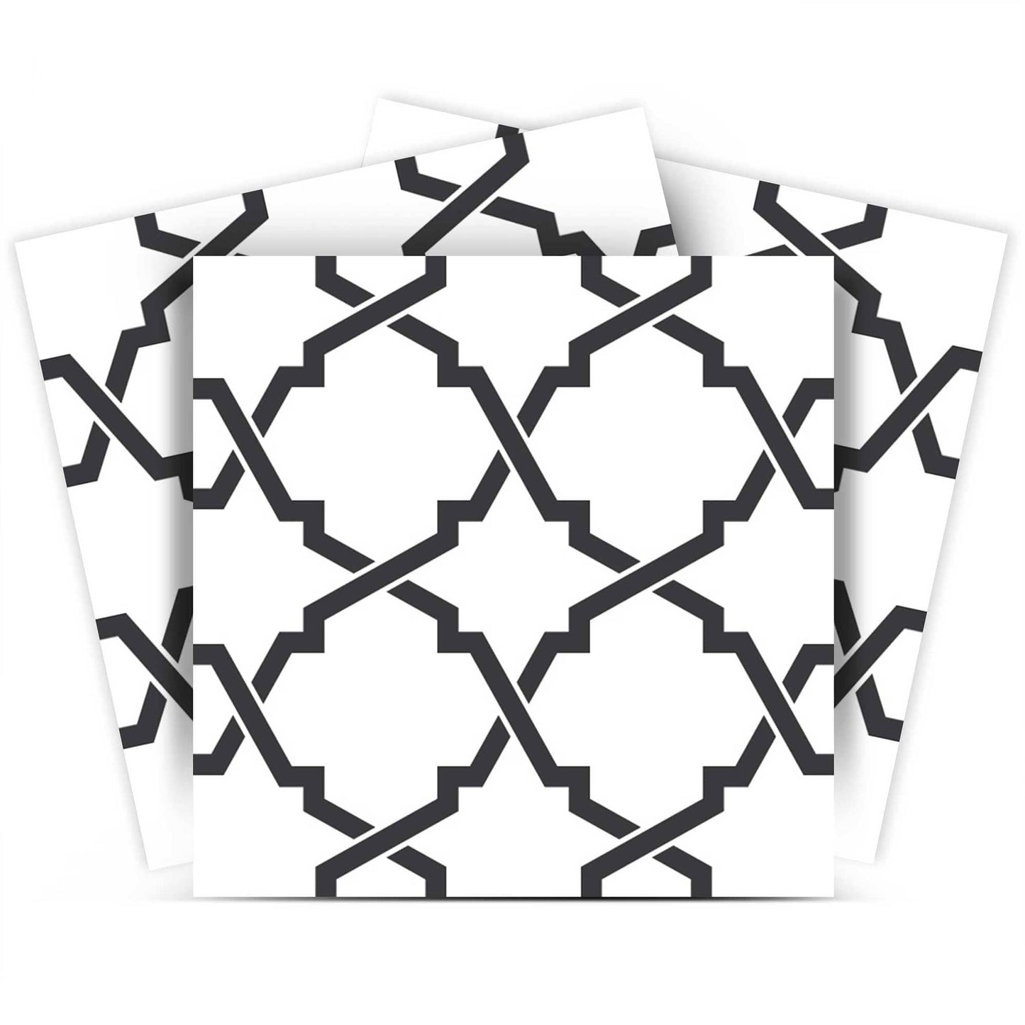 4" X 4" Black and White Prism Peel and Stick Removable Tiles - Homeroots - Flyclothing LLC