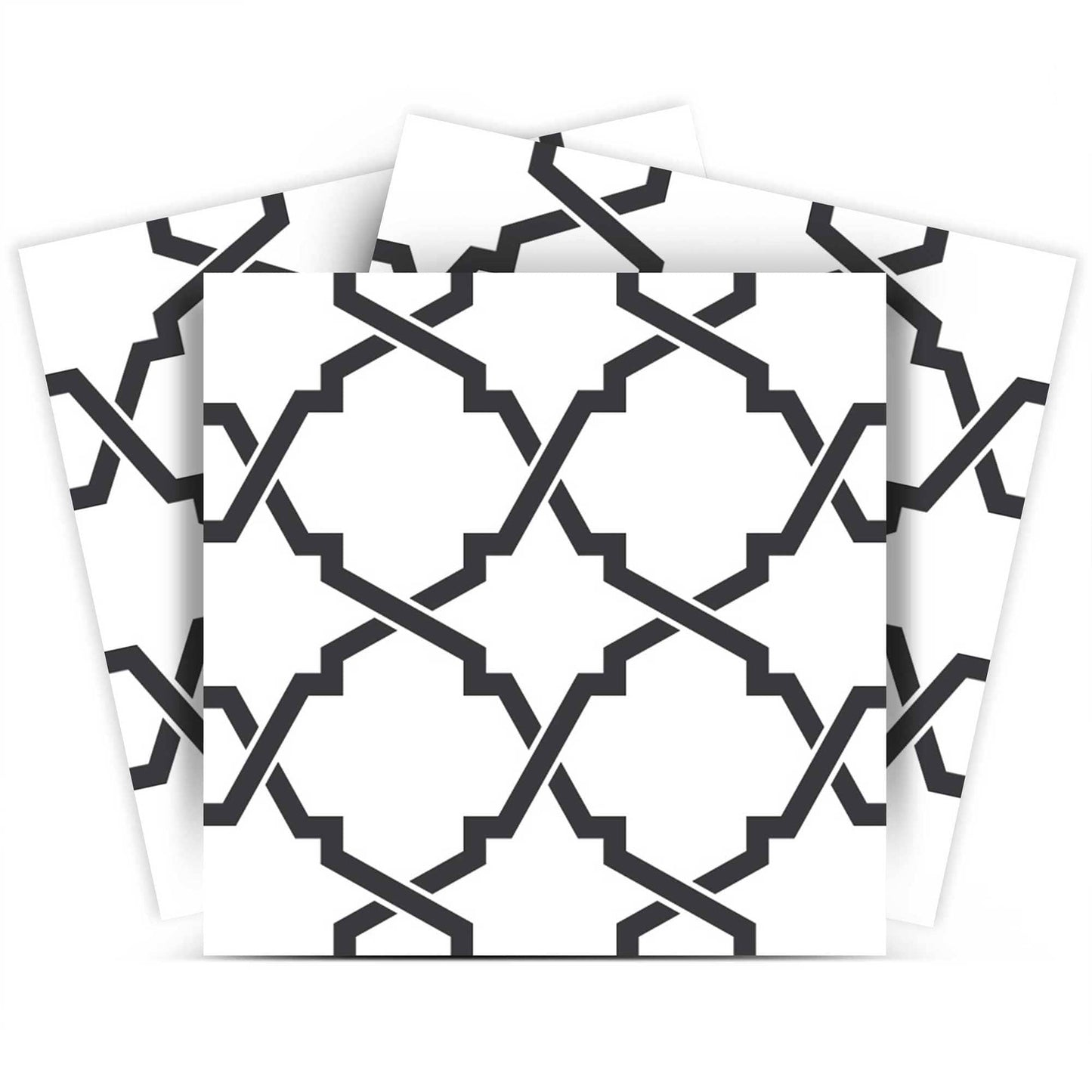 4" X 4" Black and White Prism Peel and Stick Removable Tiles - Homeroots - Flyclothing LLC