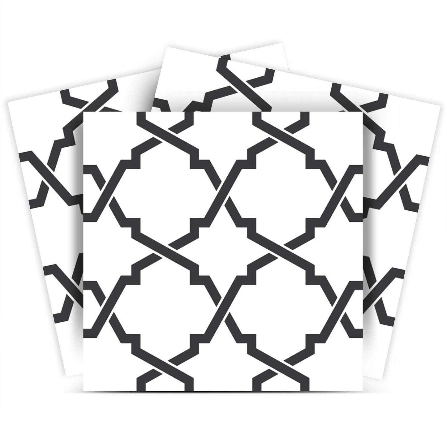 4" X 4" Black and White Prism Peel and Stick Removable Tiles - Homeroots - Flyclothing LLC