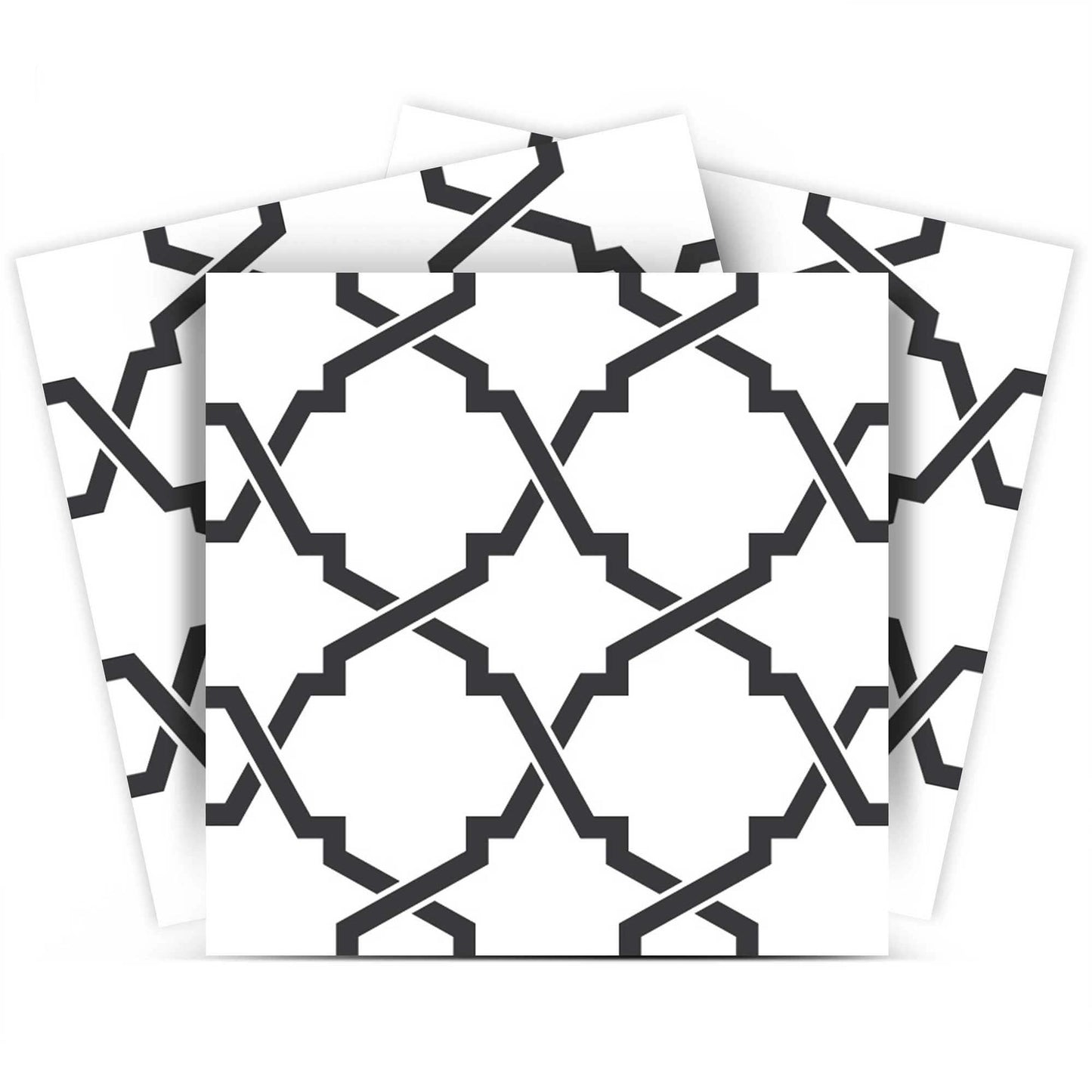 5" X 5" Black and White Prism Peel and Stick Removable Tiles - Homeroots - Flyclothing LLC